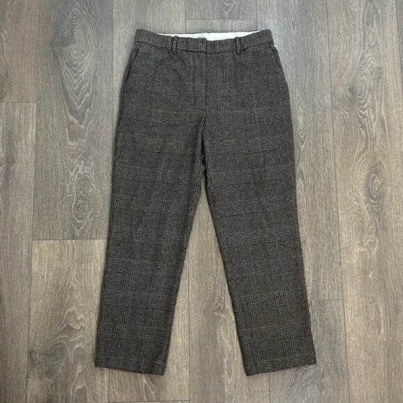 Aritzia Wilfred Gimont Pant Plaid Wool Crop Trousers Straight Leg checkered 6 - Picture 6 of 16